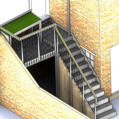 construction project - External stair design and 3D visualisation